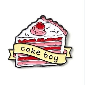 Clueless Cake Boy Enamel Pin